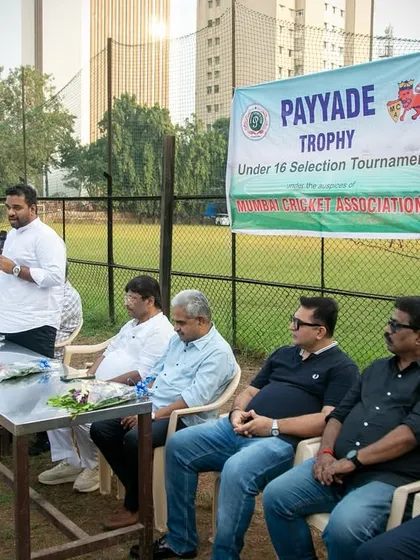 One of our senior members addresses the young players and guests at the Payyade Trophy ceremony, sharing words of encouragement and highlighting the importance of grassroots cricket.