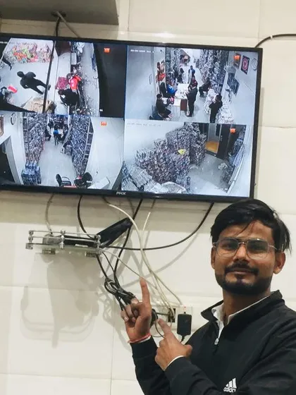 Here is a multi-camera setup I installed for a shop, giving them full coverage of their premises. I make sure the monitor display is clear and the wiring is properly managed for a clean, professional finish.