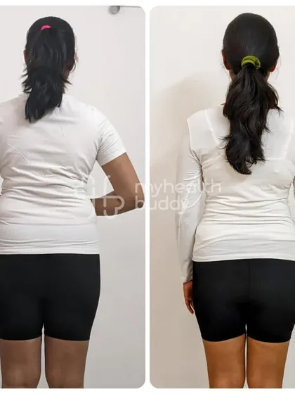 Back view of Dipanwita's progress.