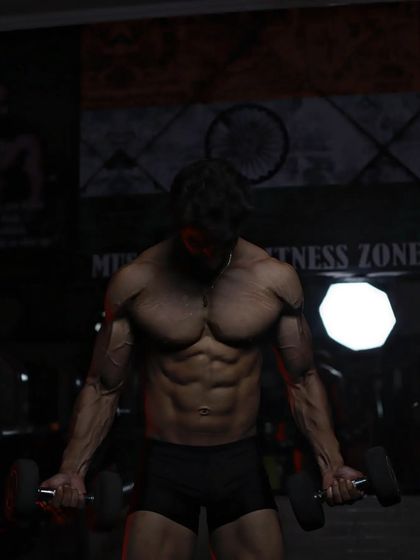 Gym rat. A shot showing my defined abs and muscular physique.