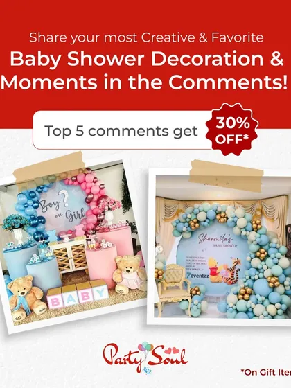 I love decorating for baby showers. This was a contest I ran, showcasing two different styles: a "Boy or Girl" gender reveal and a sweet Winnie the Pooh theme.