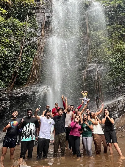 The whole group erupts in cheers at Hidlumane Falls. The energy here is always incredible.