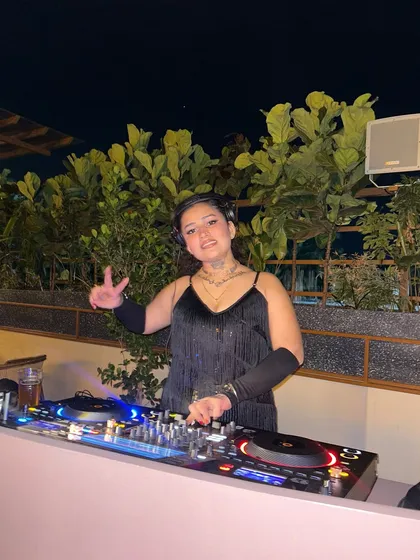 Peace and good vibes from the DJ booth at Ministry of Beer, Goa.