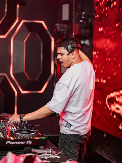 When the music hits just right. A moment of feeling the beat at the decks.