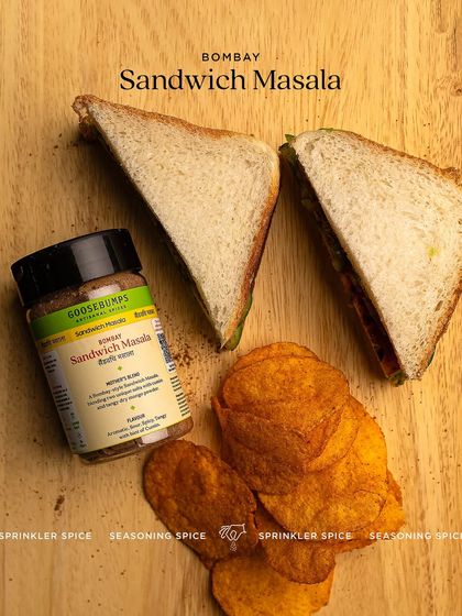 A classic Bombay sandwich served with chips, with my special masala on the side. This is the perfect quick meal, made extraordinary with the right blend of spices.