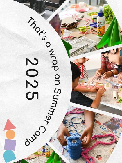 That's a wrap on Summer Camp 2025! This collage of creative moments, from crafting with yarn to working with paper, encapsulates the hands-on, artistic spirit of our program.