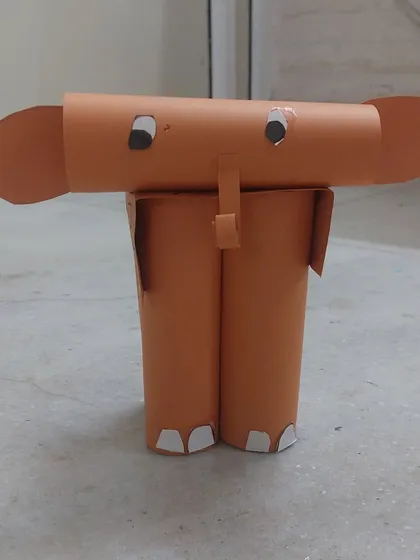 This sturdy elephant was crafted entirely from paper rolls. Our upcycling projects teach kids to see the creative potential in everyday items.