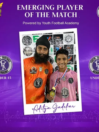 Aditya Gadekar, a U-15 player, recognized as an Emerging Player.