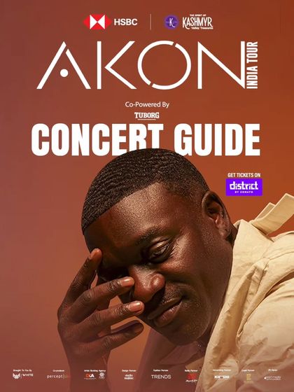 The cover of the official Concert Guide for the Akon India Tour. We design comprehensive digital guides that provide fans with all necessary information, ensuring a seamless experience from start to finish.
