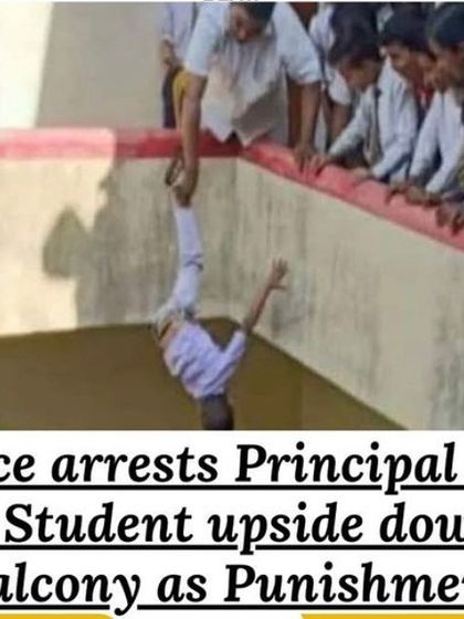 An image showing a news report about a principal arrested for endangering a student. The law protects children from abuse and corporal punishment.