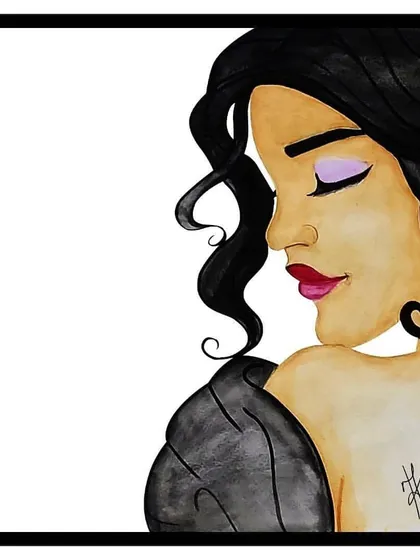 A watercolor portrait celebrating the quiet strength and grace of women. The soft colors and gentle expression are meant to reflect the limitless potential within.