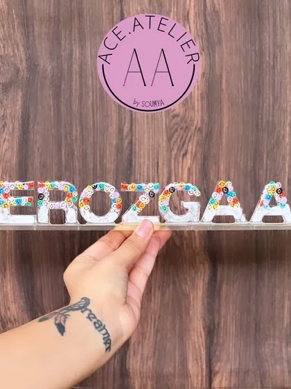 A fun and quirky 'Berozgaar' name stand. I can create stands with any name or word you like, making them a truly unique and humorous gift.