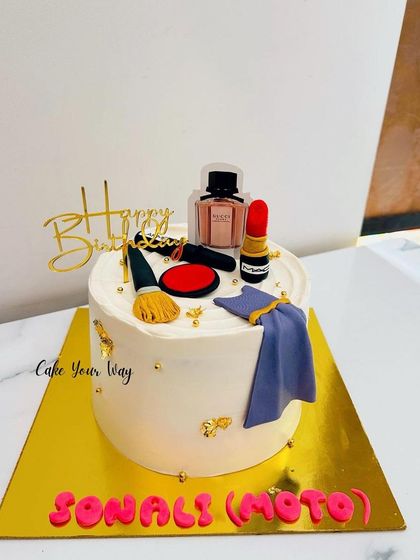 One of my most trending designs, this cake is for the makeup and shopping lover.