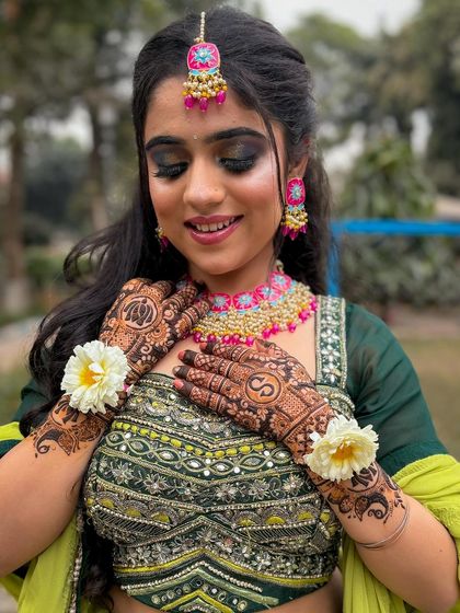 Another shot of this lovely mehendi look. The smile on her face says it all. I love being a part of these happy moments.