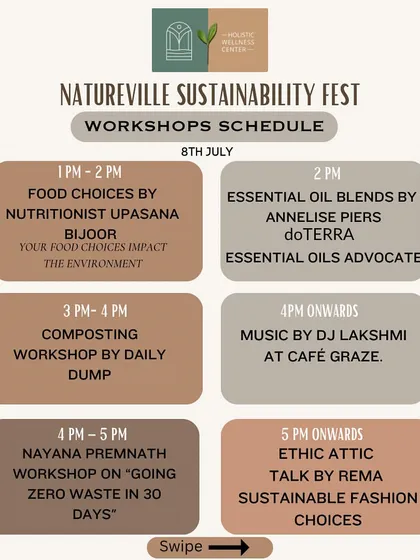 Another view of our Sustainability Fest schedule, highlighting the diverse range of topics and expert speakers we brought together for this free community event.