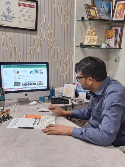From my desk, I manage patient cases, review progress, and stay updated on the latest advancements in hair restoration.