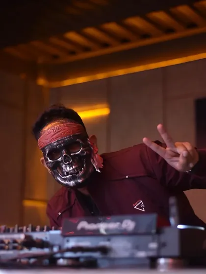 Another shot of my Halloween costume. I'm ready to bring the right energy for any themed event, from spooky to festive.