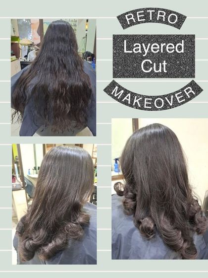 A retro-inspired layered cut with classic, bouncy curls at the ends. This timeless style combines vintage glamour with modern cutting techniques.