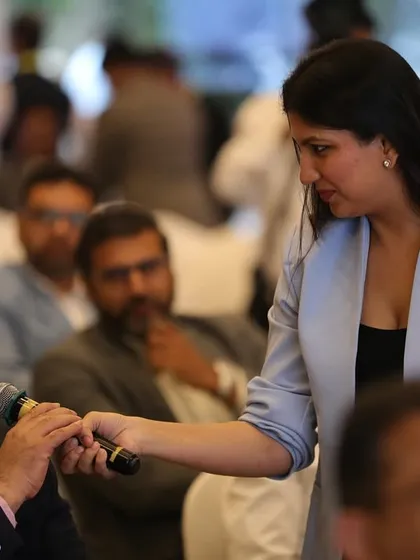 Engaging directly with the audience is key to a successful event. Here I am during a Q&A session at the 'Voice of Cipla' event, ensuring every voice is heard.