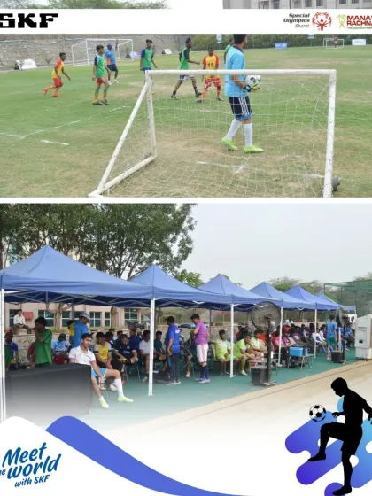 Action from the football field during the Special Olympics Bharat selection tournament. The skill and determination on display were truly inspiring.