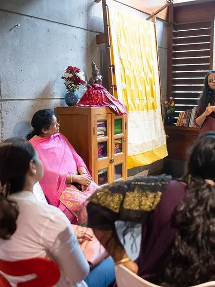 It's a wonderful feeling to share the art of saree draping with a group of enthusiastic women. In my workshops, I create a supportive space where everyone can learn, ask questions, and rediscover their love for sarees together.