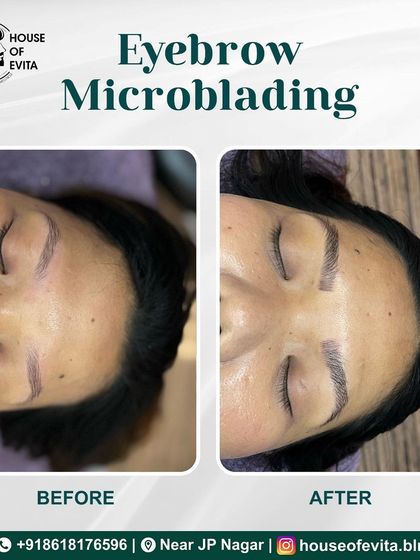 This client had very light, sparse brows. With Microblading, I was able to create a completely new, natural-looking shape that frames her eyes perfectly.