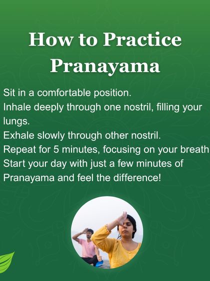 Practicing Pranayama is simple. As shown here, you can start by sitting comfortably and focusing on your breath for just five minutes a day. This small ritual can make a significant difference in your energy and peace of mind.