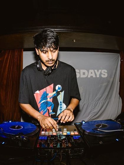 A photo capturing the intensity of my performance at Boxout Wednesdays.