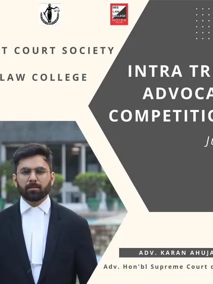 It was an honor to be invited as a judge for the Intra Trial Advocacy Competition at IMS Law College. I believe in mentoring the next generation of lawyers and sharing practical insights from the world of civil and commercial litigation.