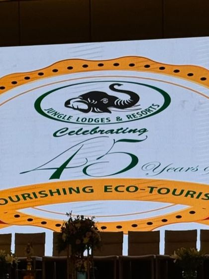 The official logo of the 45-year celebration of Jungle Lodges & Resorts. We are proud to be associated with such a prestigious organization that champions eco-tourism.