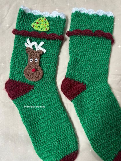 The perfect pair of handmade stockings to make your Christmas decor even more special and personal.