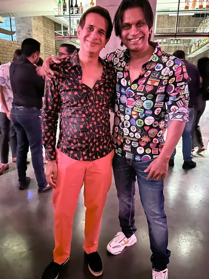 With a fellow artist at the IF.BE anniversary party. It's a small industry, and the support we have for each other is immense.
