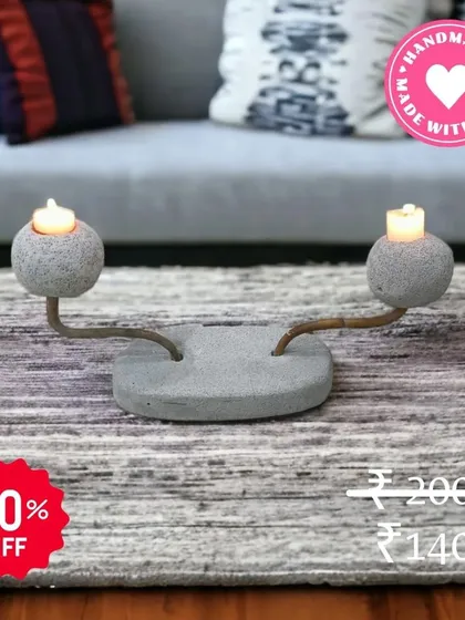 Another one of my handmade Zen decor pieces, this stone candle holder has a simple, balanced design. It's perfect for adding a touch of calm to your living room or meditation space.