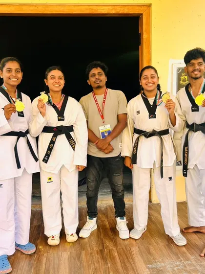 Our senior black belt champions from the Dasara CM Cup. Their experience and leadership are invaluable to the younger members of Team KTA.