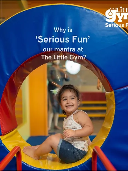 Exploration is a key part of learning. Our gym is filled with colorful and safe equipment, like this play tunnel, that encourages curiosity and imaginative play. For a young child, crawling through a tunnel is a fun adventure that also builds spatial awareness and confidence.