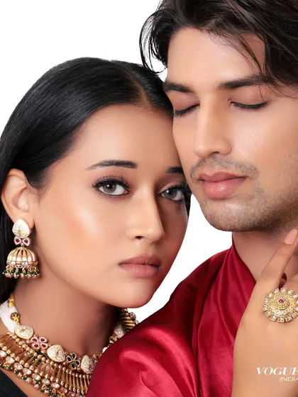 Capturing the essence of royalty for a jewelry campaign. This editorial shot, styled for a VOGUE feature, highlights the intricate details of the traditional jewelry while creating a powerful, emotional connection between the models.