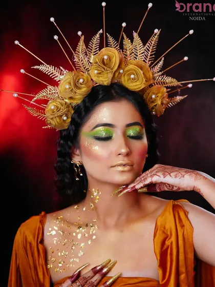 A serene and powerful shot, capturing the divine essence of the sun goddess character.