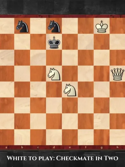 An interesting puzzle involving knights. It's White to play and deliver a checkmate in two moves.