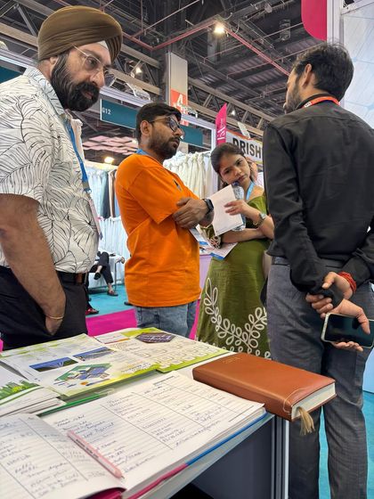 A candid moment of our team interacting with attendees. These events are a testament to the growing awareness and demand for renewable energy solutions in India.