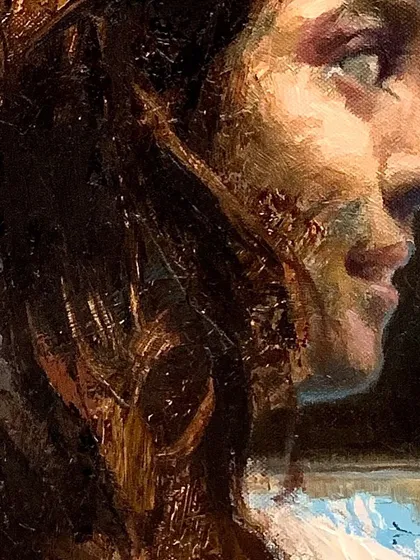 A close-up profile from the painting "Liberation."