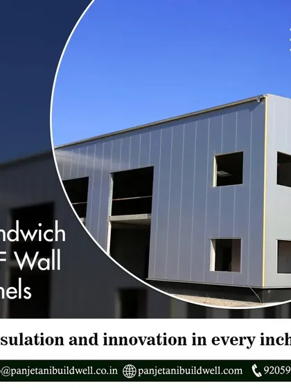 Insulation and innovation are in every inch of our sandwich PUF wall panels. This image shows the panels being fitted onto a building, creating a seamless and highly effective thermal barrier.