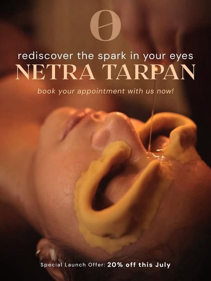 Rediscover the spark in your eyes with Netra Tarpan. This deeply soothing Ayurvedic ritual uses medicated ghee to relieve strain, nourish tired eyes, and restore your natural clarity and brightness.