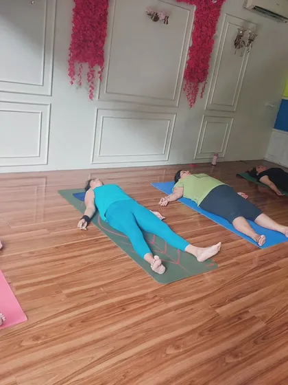 The final and most important pose, Savasana or Corpse Pose. This is where the body absorbs all the benefits of the practice, allowing for deep rest and rejuvenation.