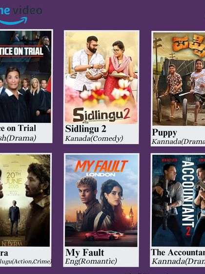 Here are some of the top picks from Prime Video, including Kannada comedies and romantic dramas. Gather your friends for a movie night you won't forget.