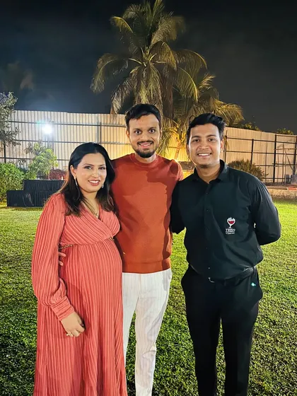 With the happy parents-to-be, Nirali and Parth. It was a joy to be part of their special baby shower celebration.