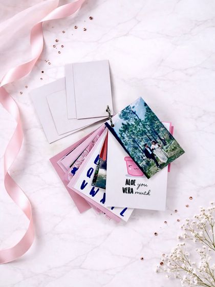 A closer look at the mini tag photo album, showing how you can flip through the different photos and messages. It's a sweet, tangible way to look back on your memories.