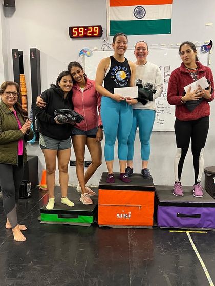 The women's podium at our "Embrace 2.0" event. We are proud to have so many strong, inspiring women in our community, pushing each other to new heights.