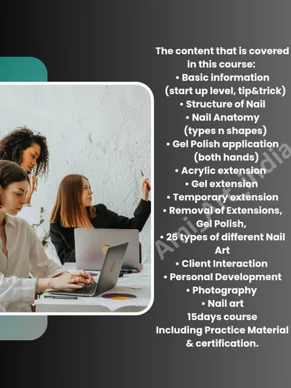 No secrets, just skills. This is exactly what you will learn in my prime course, from nail anatomy and gel extensions to client interaction and taking portfolio-worthy photos. I give you everything you need to become a pro.