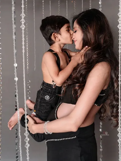 Another precious moment from this glamorous maternity session. The love and affection between this mom and her firstborn is truly beautiful to see.