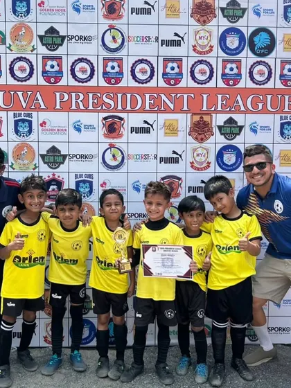 Introducing our winning U-7 team, all smiles with their trophy and certificate at the Yuva President League. A fantastic team effort.